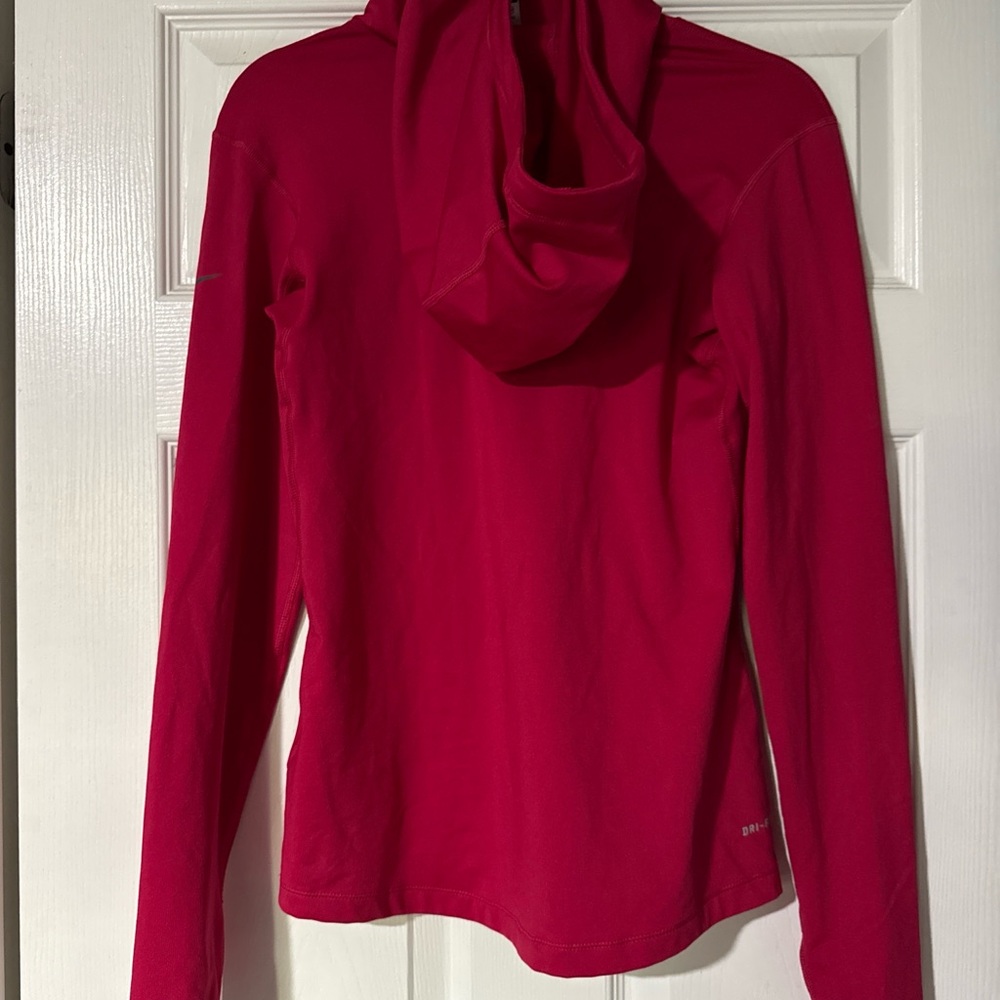 Nike Red Hooded Dri-Fit Performance Top - Picture 3 of 4